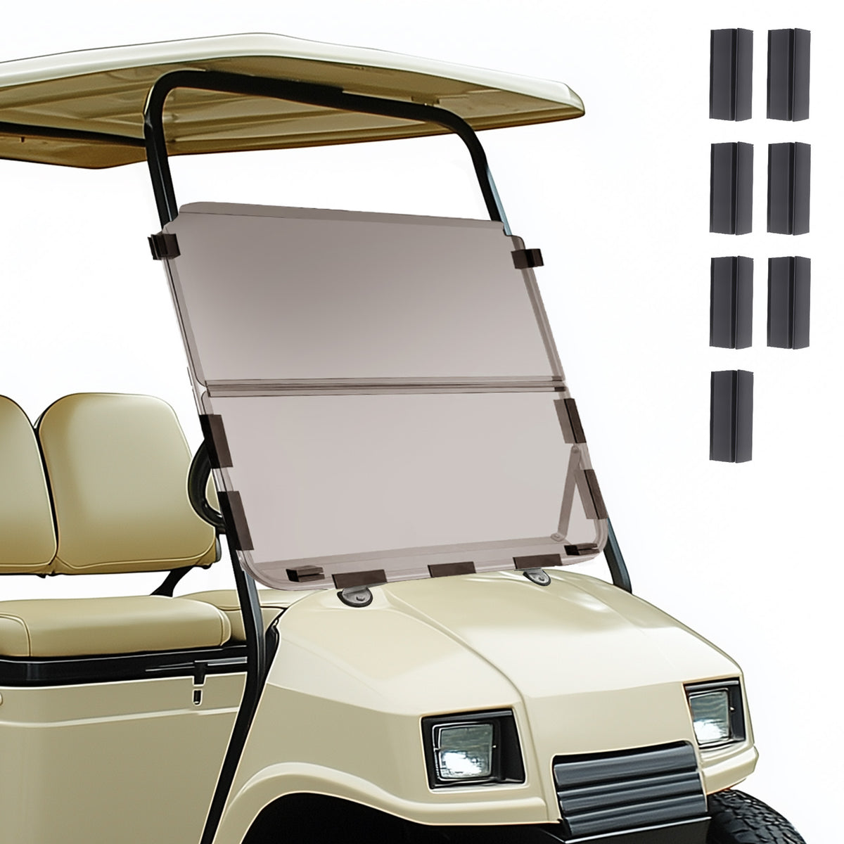 4MM Polycarbonate Windshield For Club Car compatible For DS Golf Cart 1982-2000.5 Gas