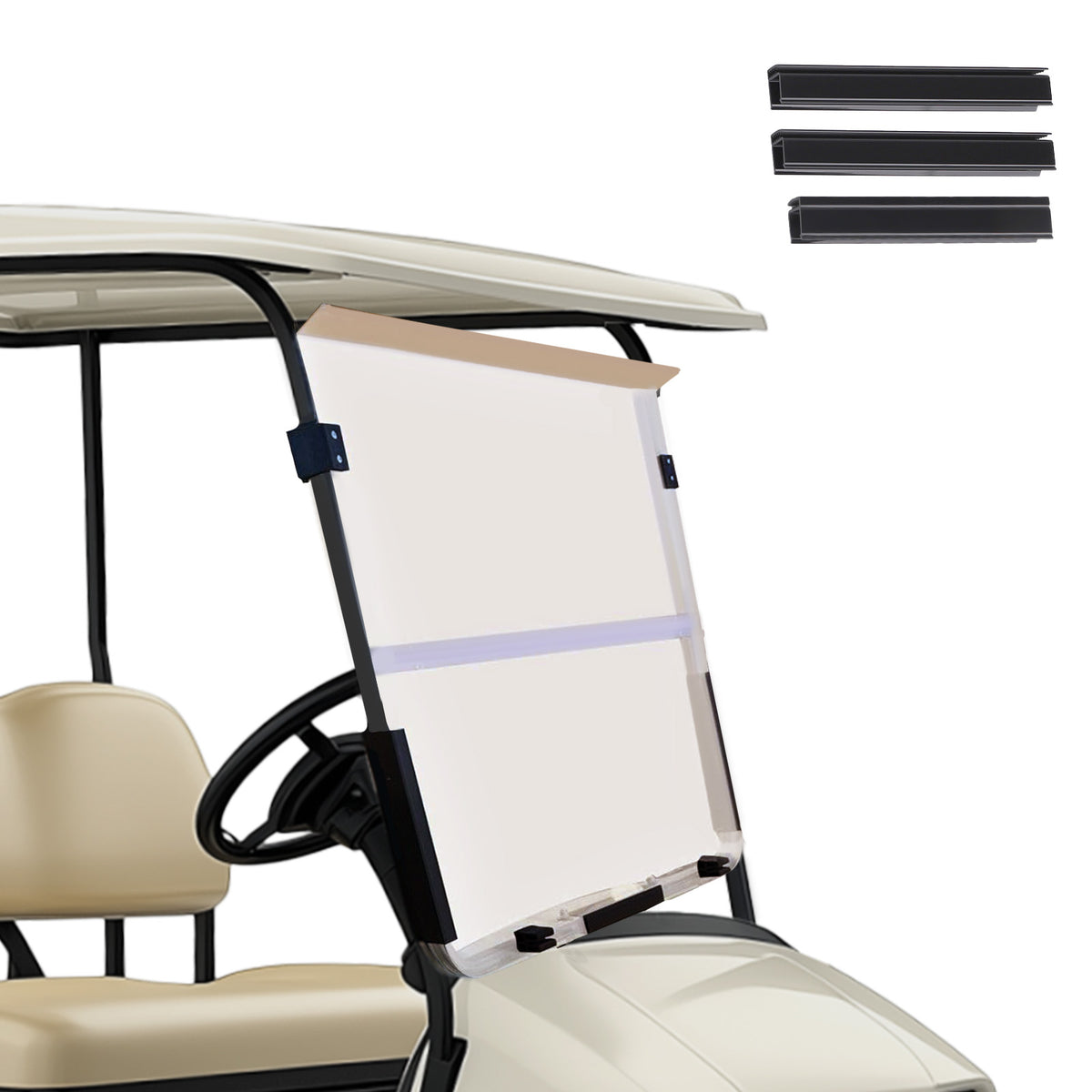 Front Tinted Windshield Windscreen compatible For Yamaha G14 G16 G19 compatible For Golf Cart 95-03 PC 4MM