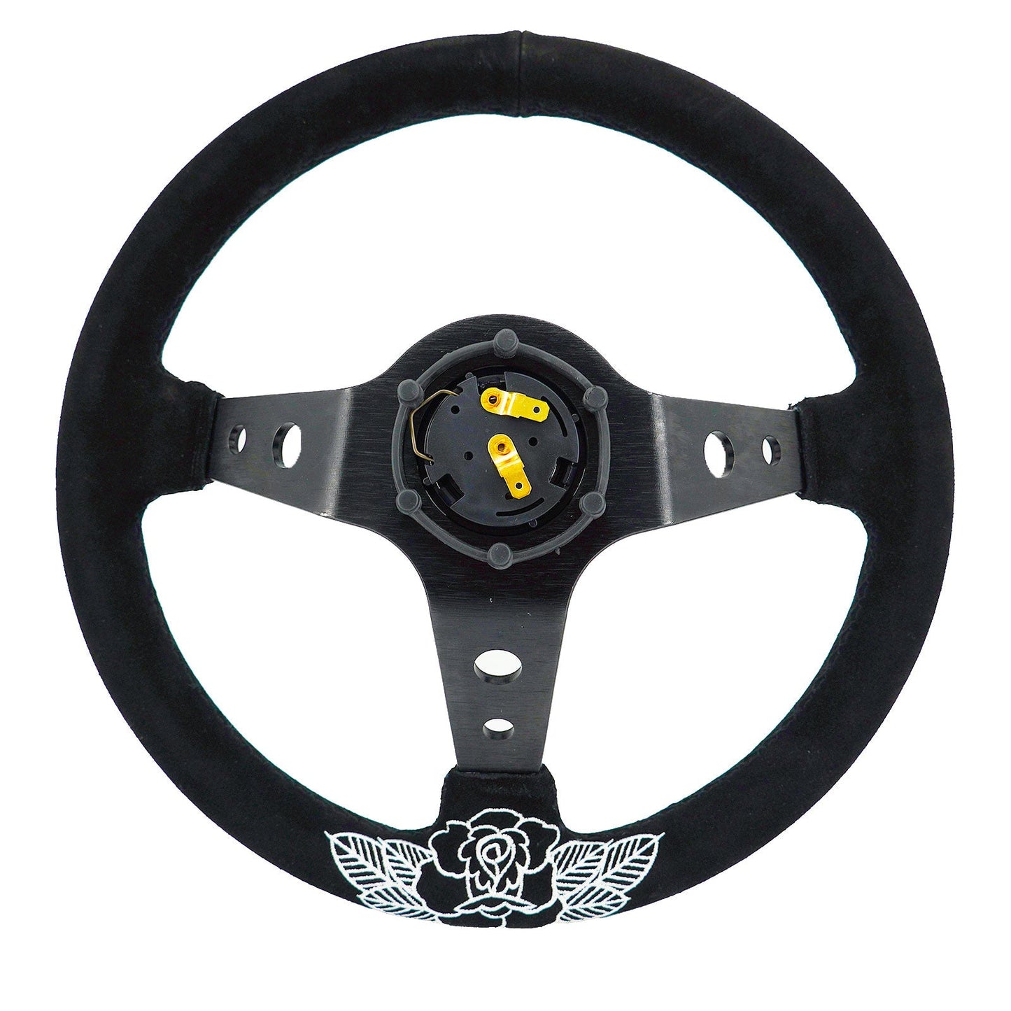 BW Rose 350mm Racing Steering Wheel + Hub Adapter Boss Kit for Civic, Del Sol, Integra