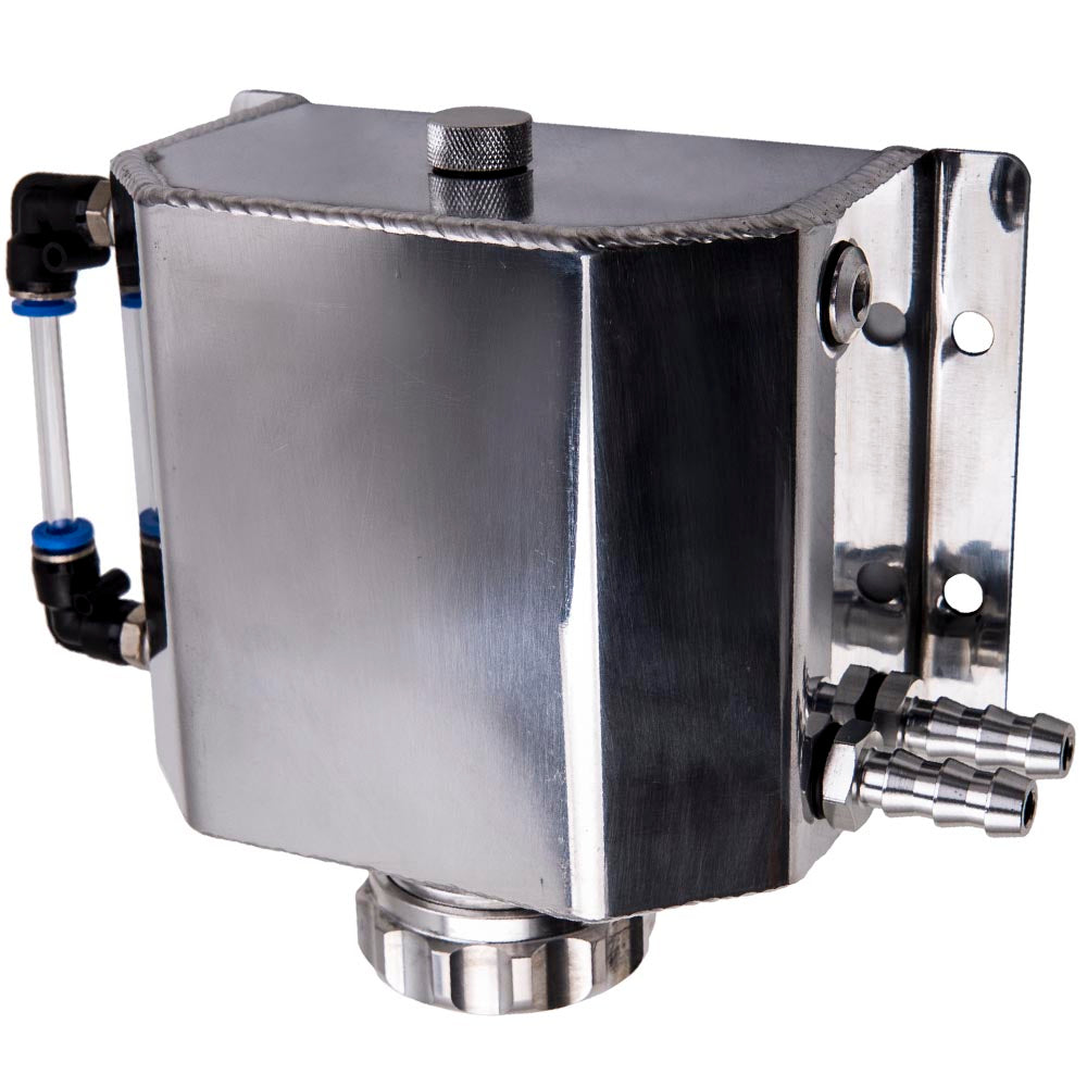 1000mL Silver Aluminum Coolant Radiator Overflow Recovery Water Tank Bottle 1L
