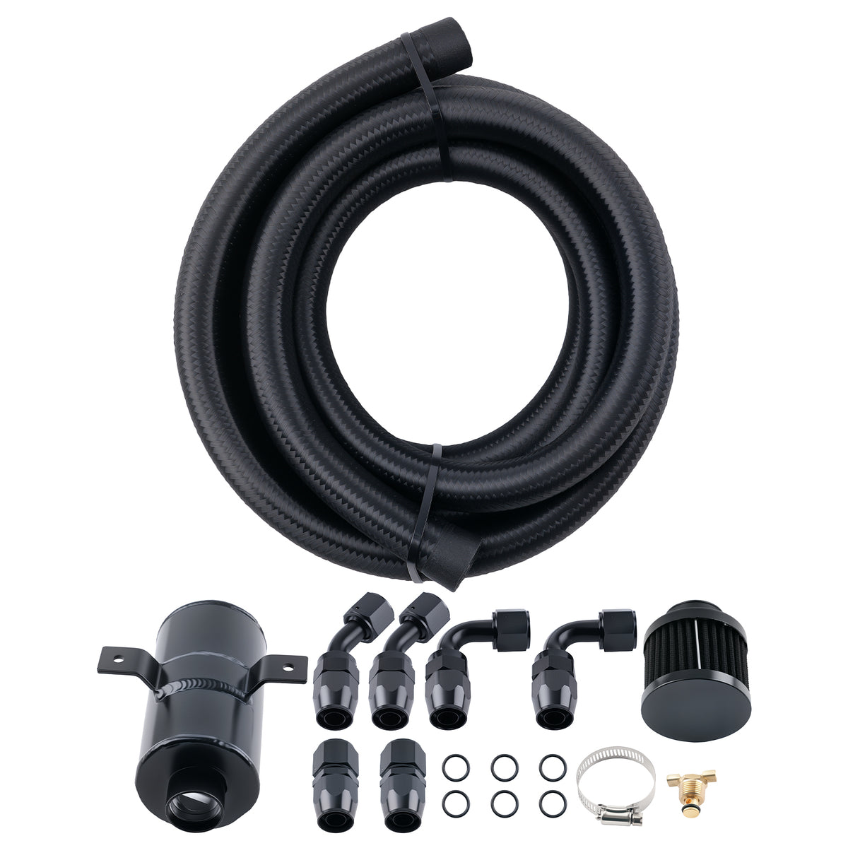 Oil Catch Can Filter 750ML 10AN Kit With 10ft Hose Set And Fittings Kit