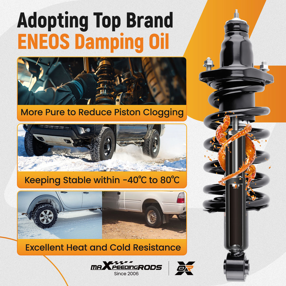 2pcs Rear Complete Strut w/SpringMounts Assembly compatible For Honda CR-V 2000-2006