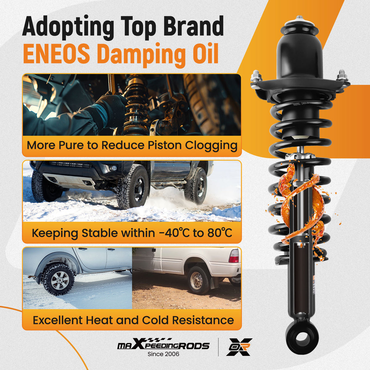 Rear Suspension Shock Absorber For 2003-2008 compatible For Toyota Corolla Matrix compatible For Pontiac Vibe