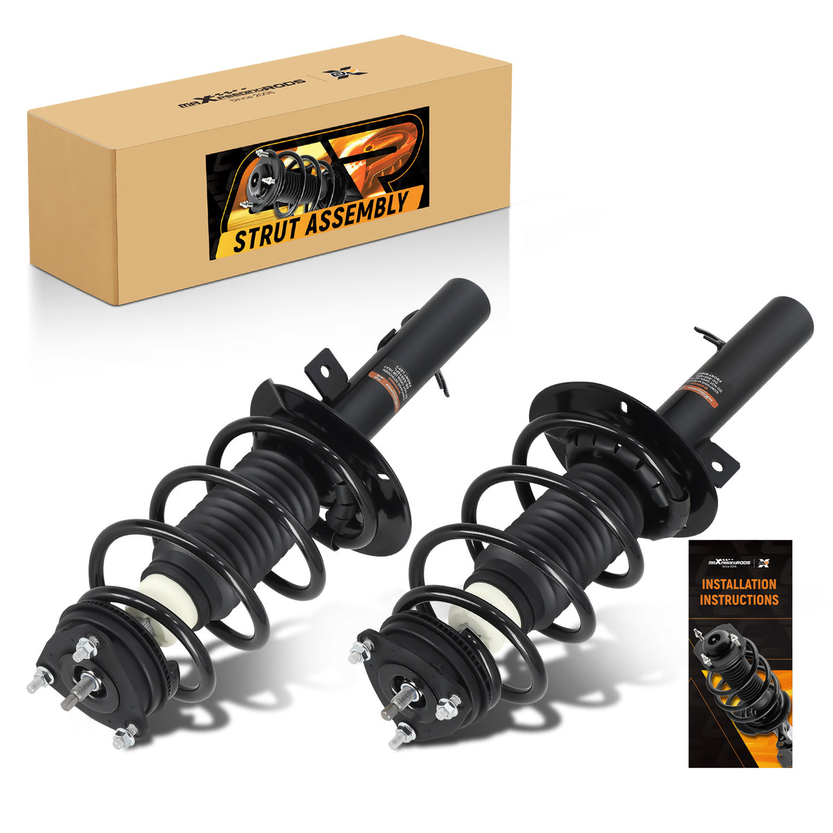 Pair Front Complete Shock Struts Assembly For 2008-2011 compatible For Ford Focus 272257 272258