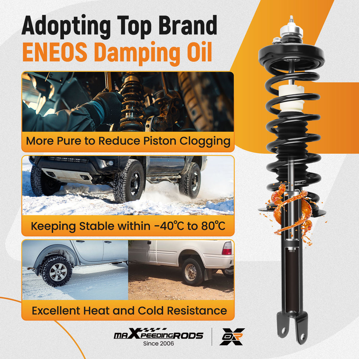 1 Pair Rear Shock Struts Assembly compatible For Honda Accord 2013-2017 272984