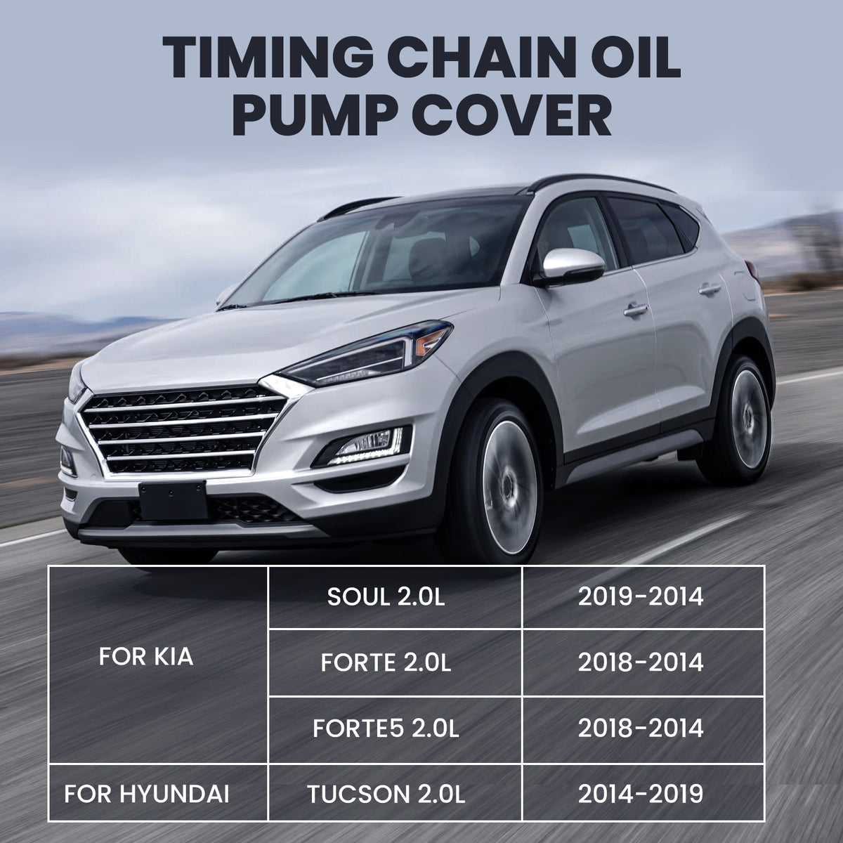 Timing Chain Cover Oil Pump For 2019-2014 compatible For Kia Soul 2.0L 213502E310, 213502E330