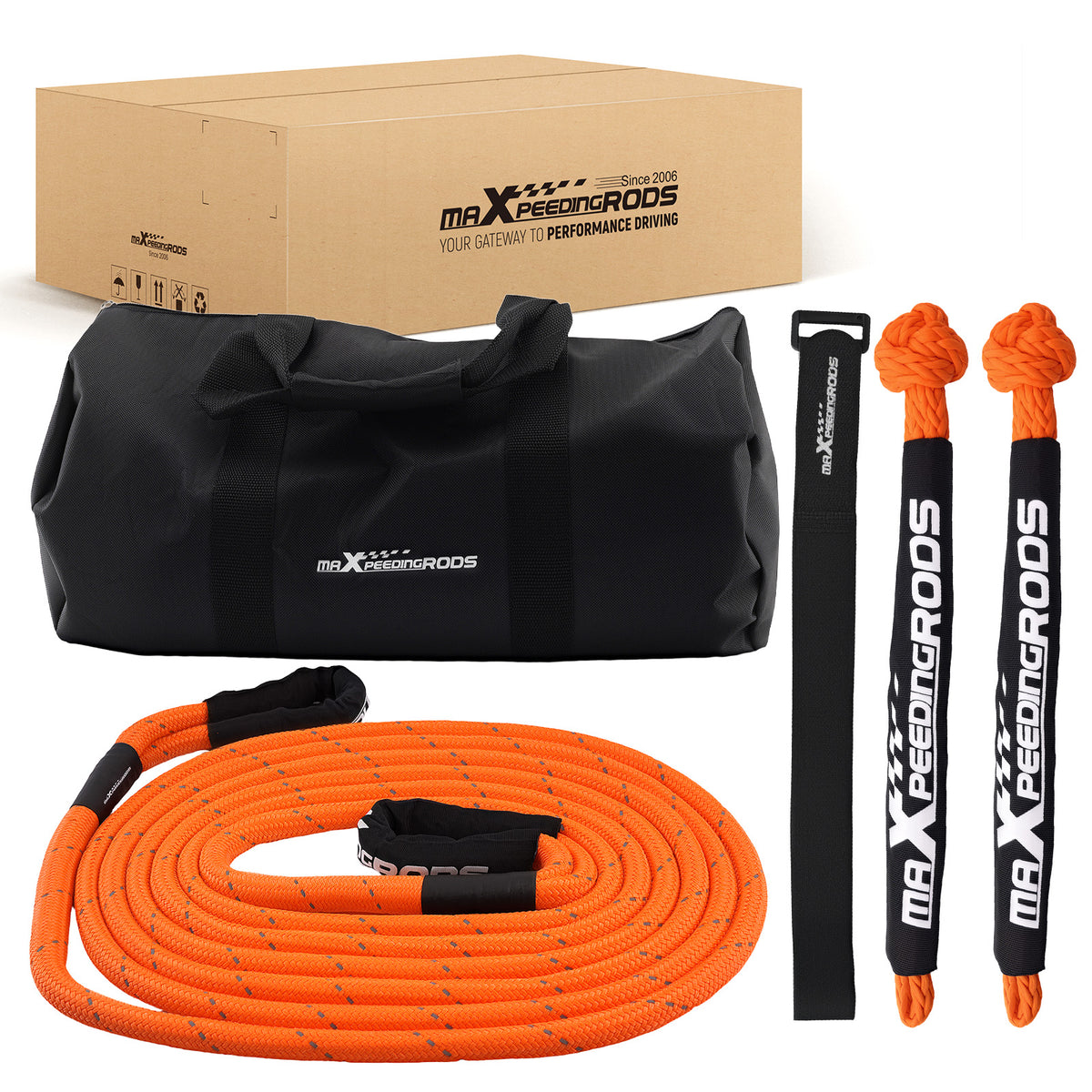 Heavy Duty Kinetic Rope 1in x 9m For Trucks SUV 30864lbs Recovery w/Bag