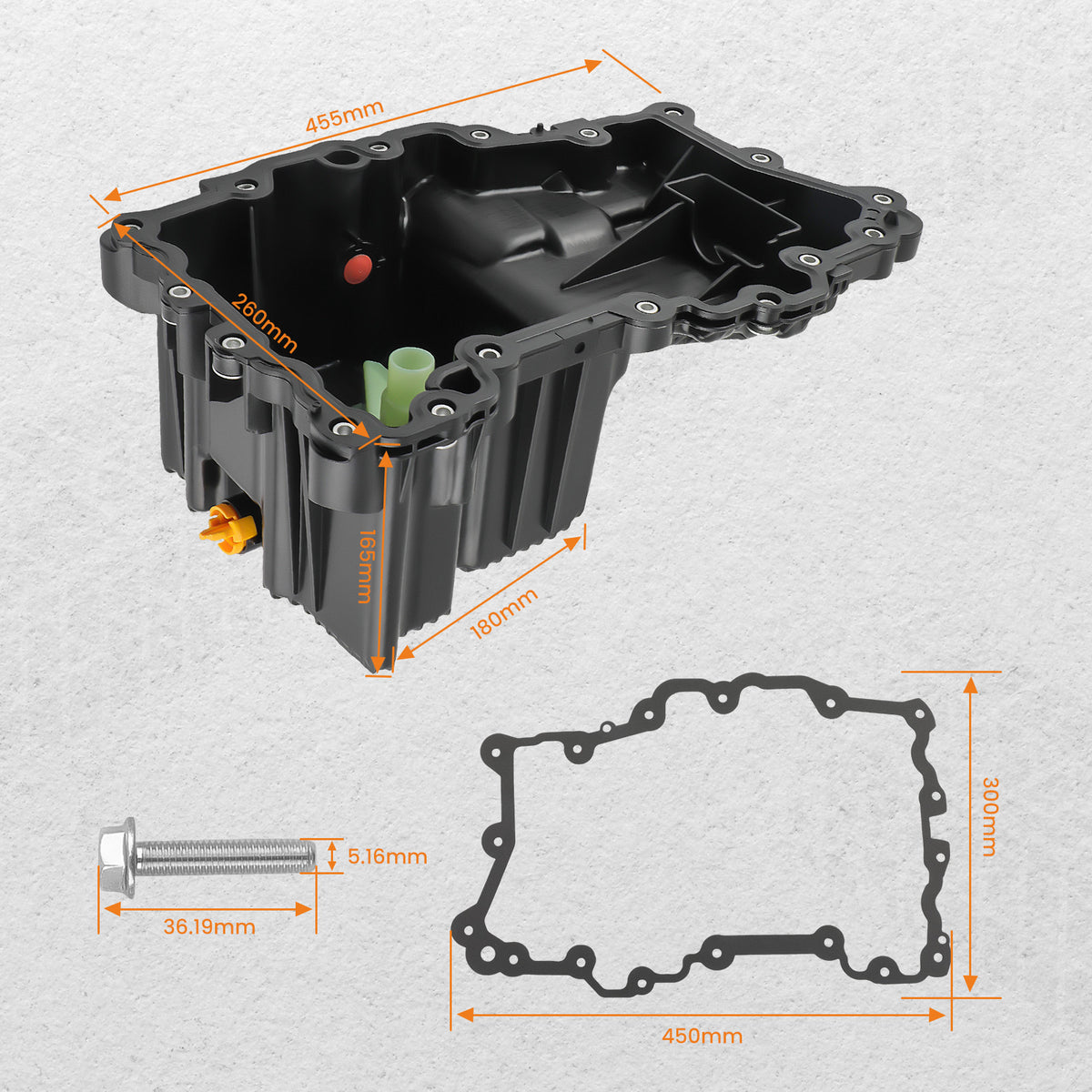 Engine Oil Pan Kit W/ Gasket For2015-18 compatible For Ford F150 2.7L V6 FL3Z-6675C 264336