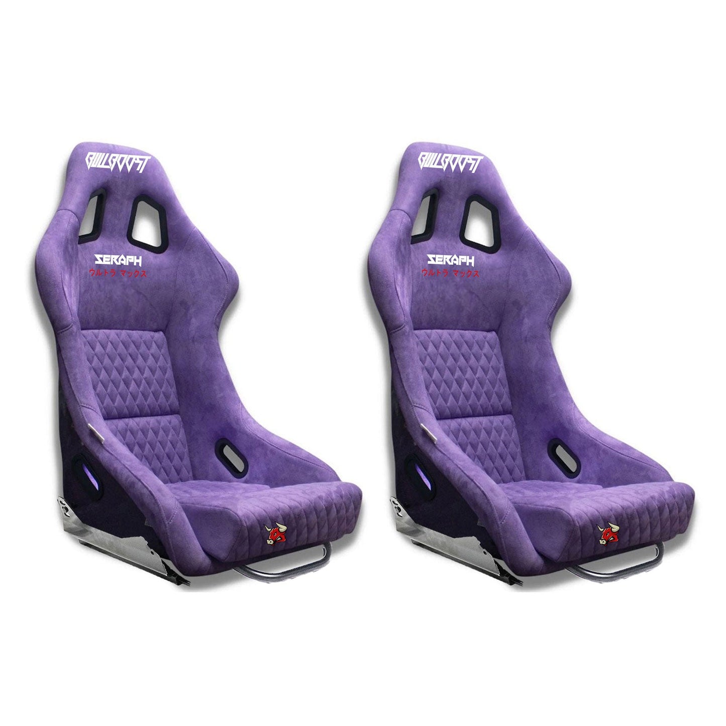 Purple Bull Boost Adjustable Racing Lowered Ultra Max Bucket Seat with Slider Rails