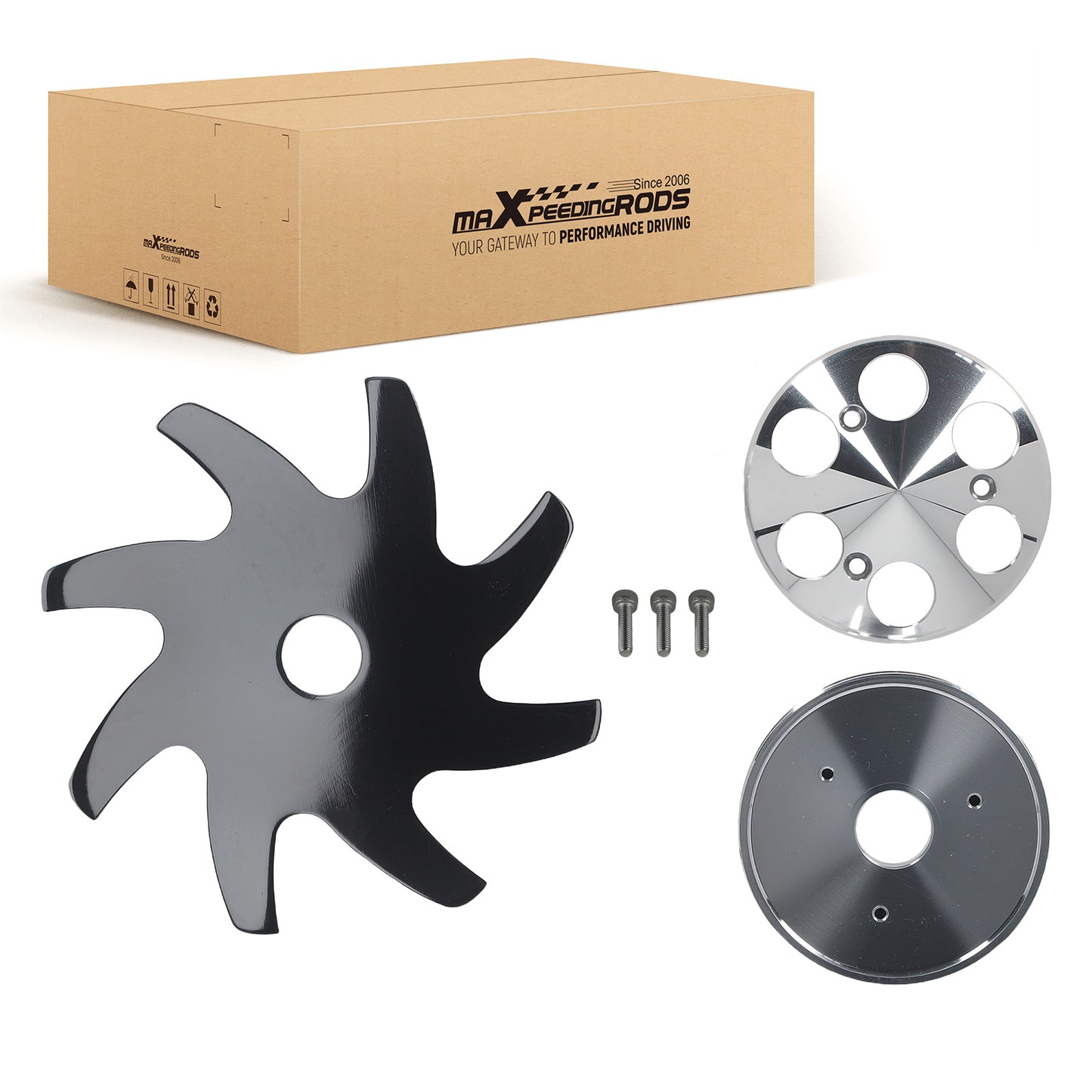 Single Groove Billet PulleyFan compatible For GM Pontiac 326 389 400 455 Direct Fit