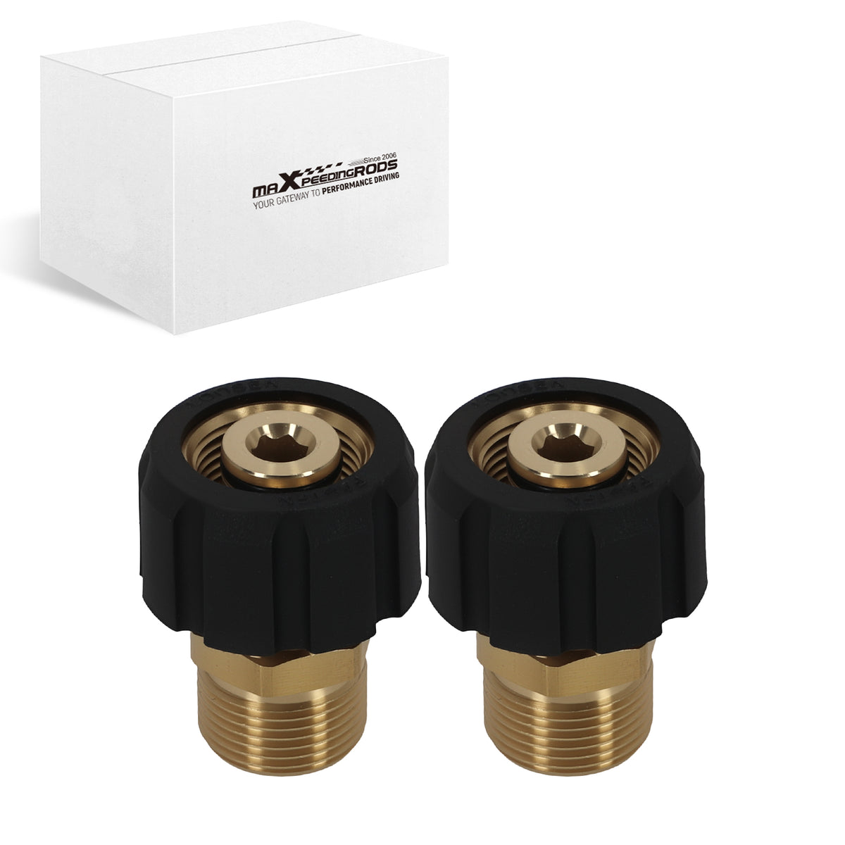 2PCS Pressure Washer Adapter M22 14mm to M22 15mm Brass Coupler Fitting 5000PSI