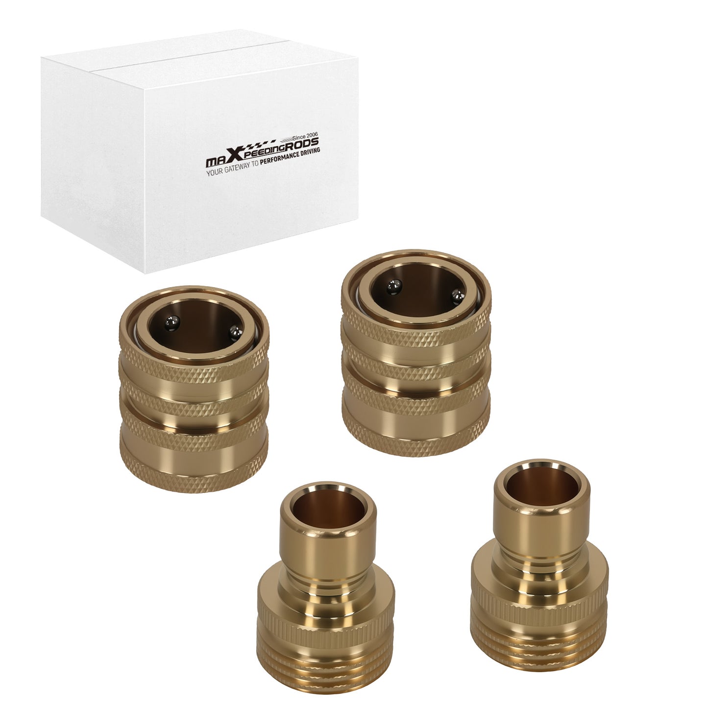3/4 Brass Adapter Coupler For Pressure Washer Quick Connect Garden Hose 4Pcs