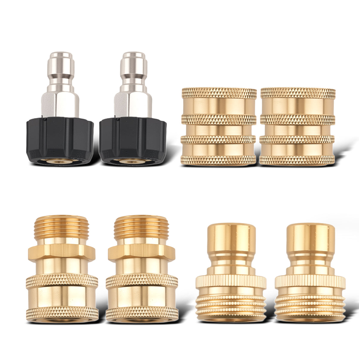 Brass M22 14mm Adapter 8PC Quick Connect For Pressure Washer Fitting Kit
