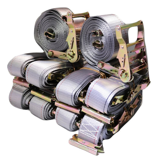 2"x 16 Ft Logistic Van Ratchet E-Track Straps w/ Spring E Fittings | 100 PACK