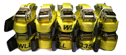2" X 27 Ft. Ratchet Strap w/ Flat Hooks | 50 PACK