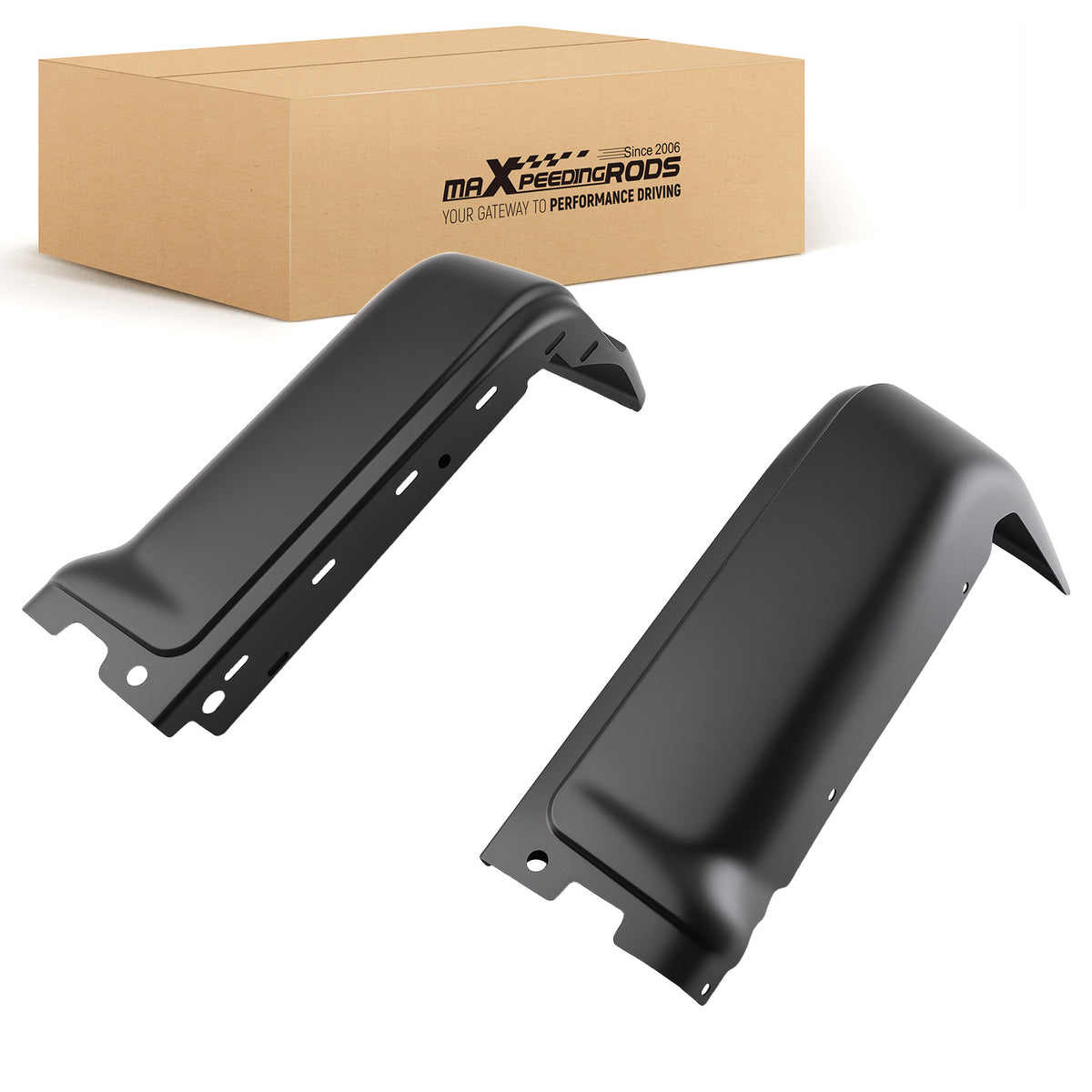 Black Bumper Ends Kit Rear compatible For Ford F150 Pickup 09-14 615343853475 Steel