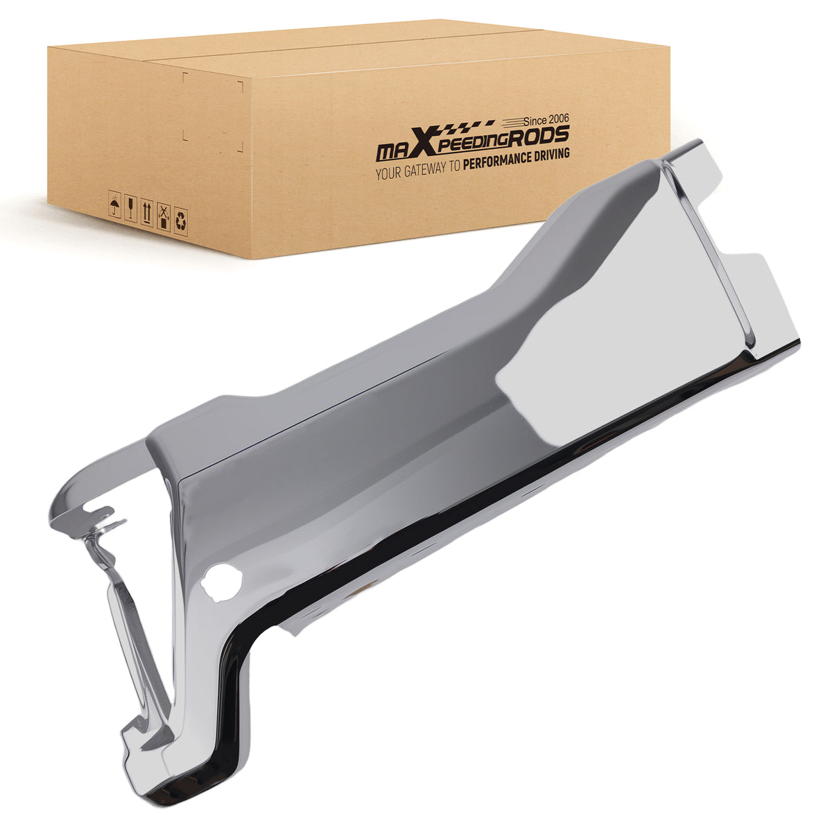 Chrome Bumper End compatible For Ford F250 F350 F450 2023-25 Rear Right W/ Sensor