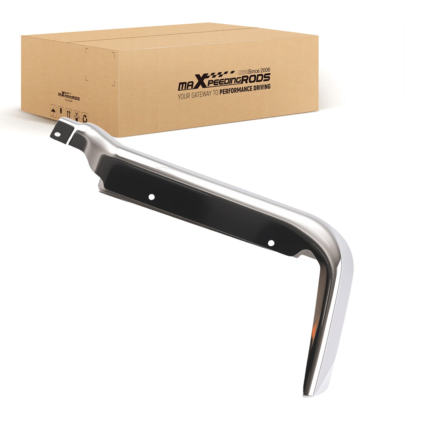 Right Rear Steel Bumper End compatible For Ford F150 Pickup 2009-2014 9L3Z17906A Chrome
