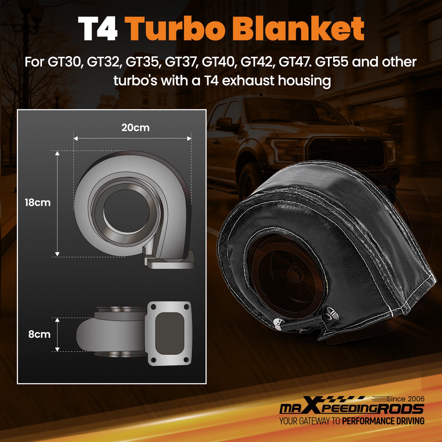 Universal T4 Turbocharger Heat Shield Blanket Fit GT30 GT35 GT45 Turbo Turbine