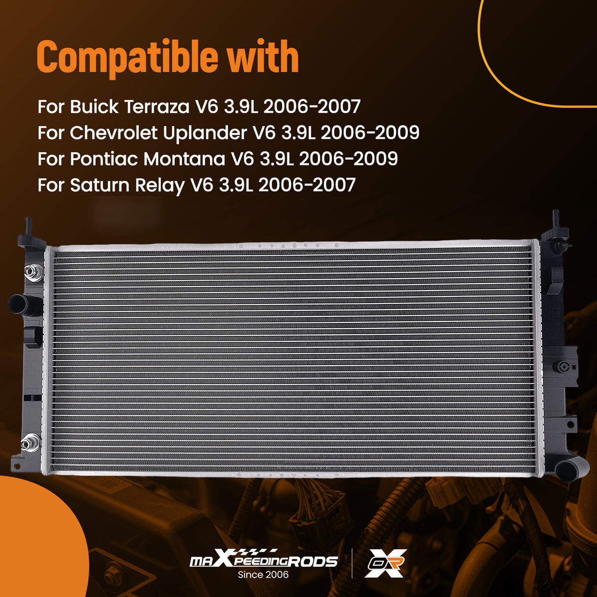 Aluminum Core Radiator compatible For Buick Terraza/Compatible For Chevrolet Uplander 3.9L 2006-2009