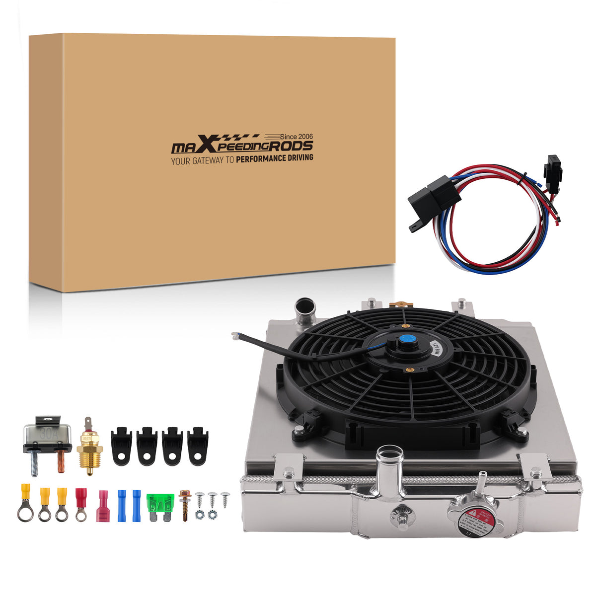 Aluminum Coolant Radiator compatible For Honda Civic EH EJ 1992-2000 MT+Shroud+Fan