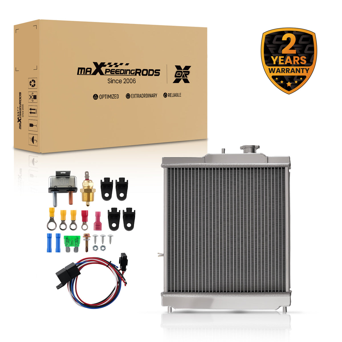 Aluminum Coolant Radiator compatible For Honda Civic EH EJ 1992-2000 MT+Shroud+Fan