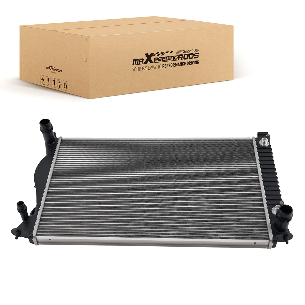 Aluminum Coolant Radiator compatible For Audi A6 05-10 2.8L 3.2L 4F0121251AA AT