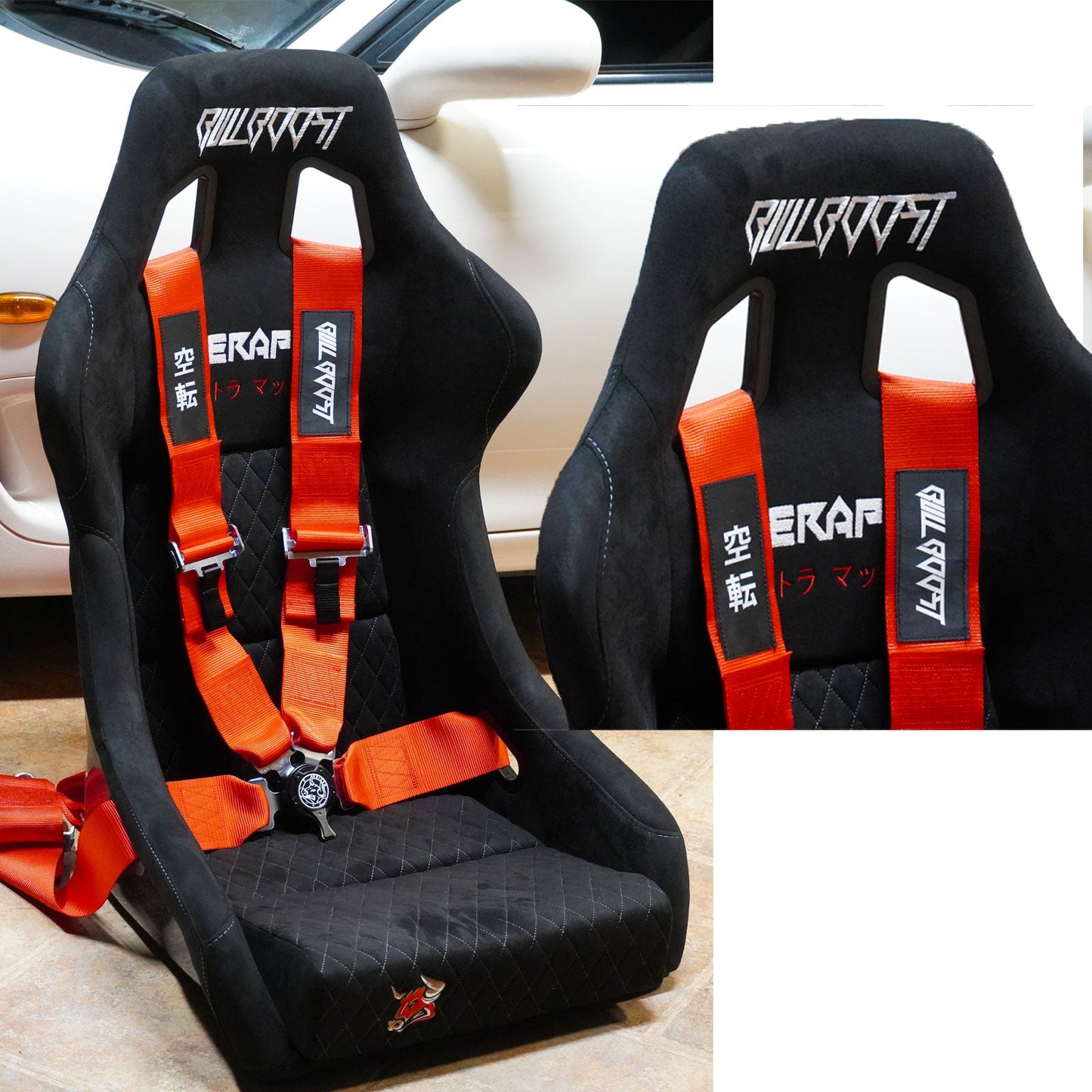Bull Boost Universal 4 Point Camlock Quick Release Racing Seat Belt Harness