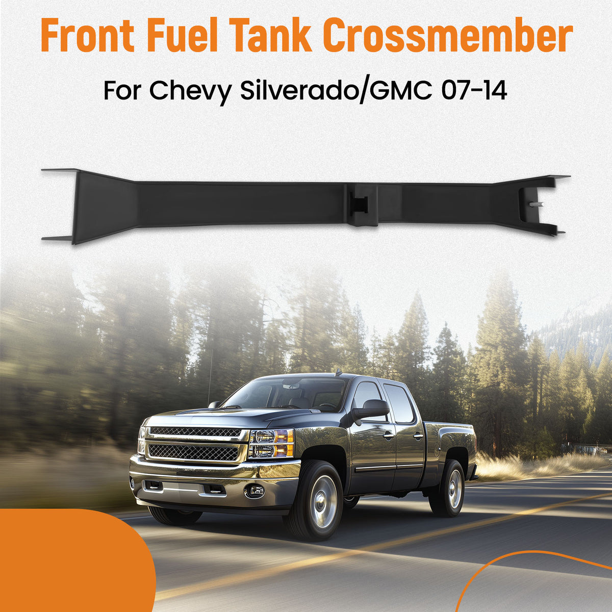 Front Fuel Tank Crossmember compatible For Chevy Silverado GMC Sierra 1500 RegularCab 07-14