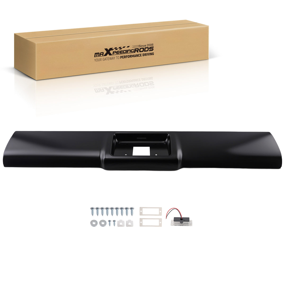 Black Primed Rear Roll Pan compatible For Chevrolet Pickup 1988-1998 Steel Screw-On