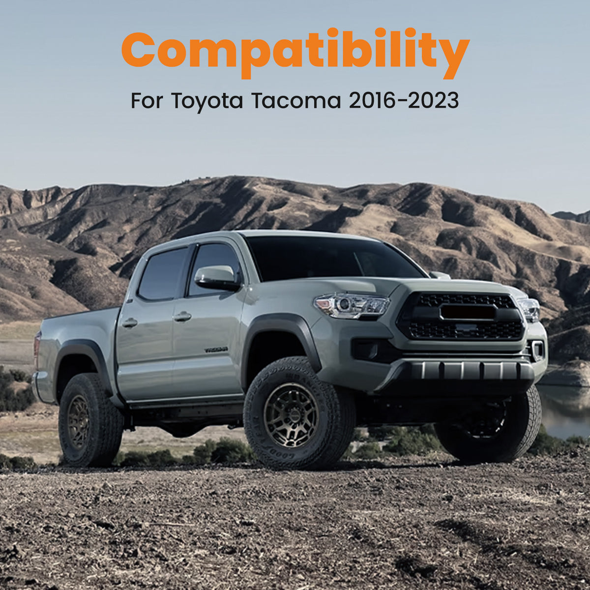 Front Bumper Grille Mesh Grill compatible For Toyota Tacoma 2016-2023 Matte Black