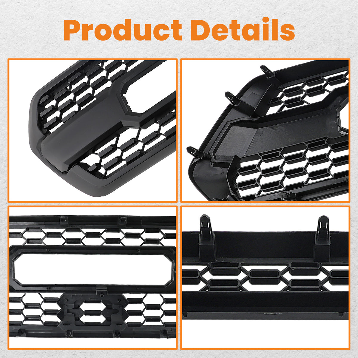 Front Bumper Grille Mesh Grill compatible For Toyota Tacoma 2016-2023 Matte Black