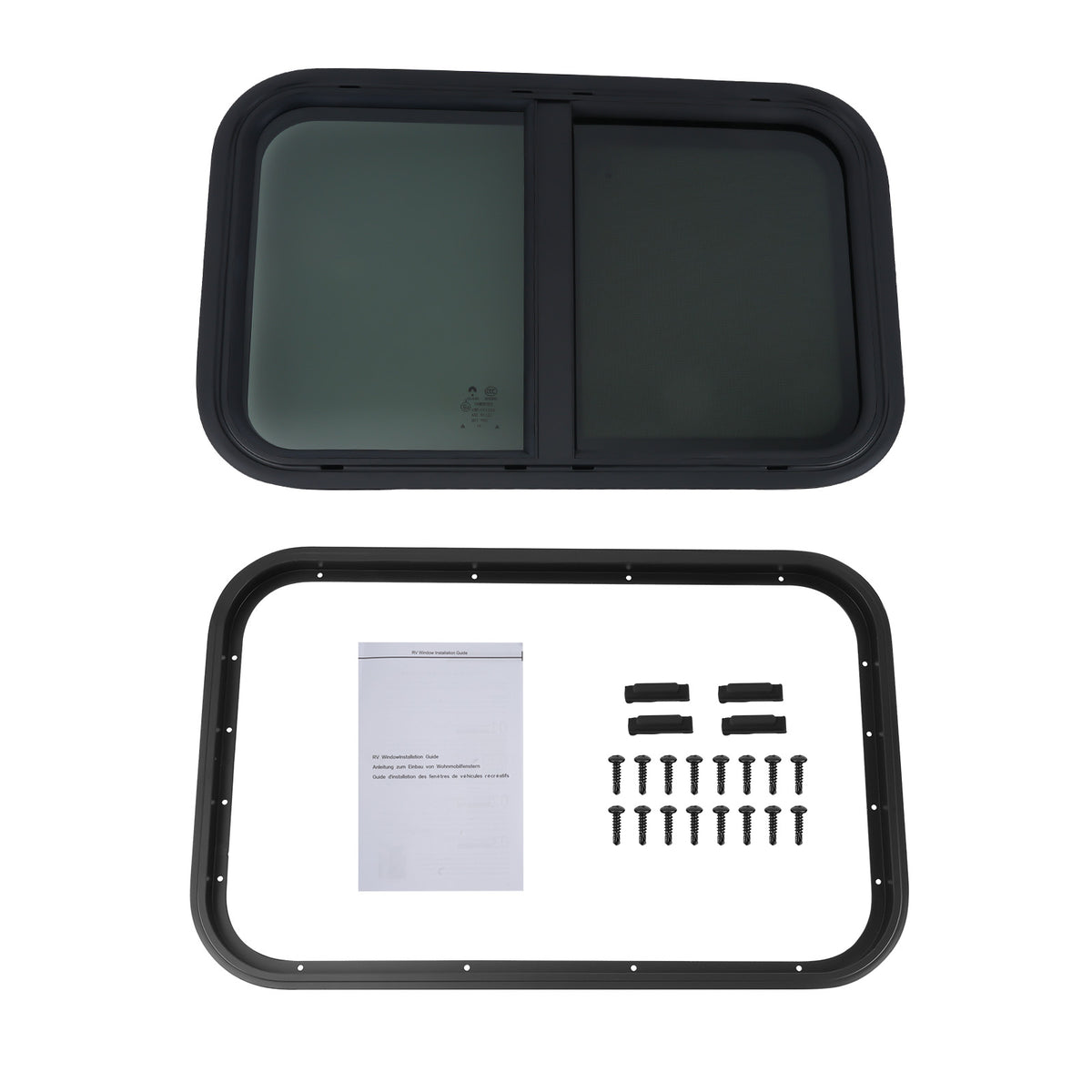 24 W 15 H RV Window For Camper/Trailer/Cargo/Food Truck Truck  Mounting Ring