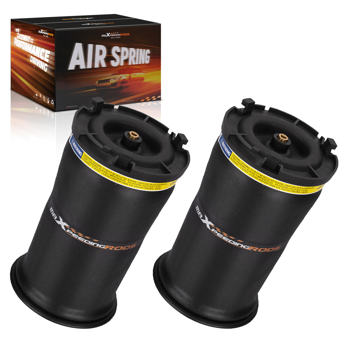 2x Rear Left+Right  Air Suspension Springs Bag compatible For Hummer H2 2003-2009 6.0L 6.2L