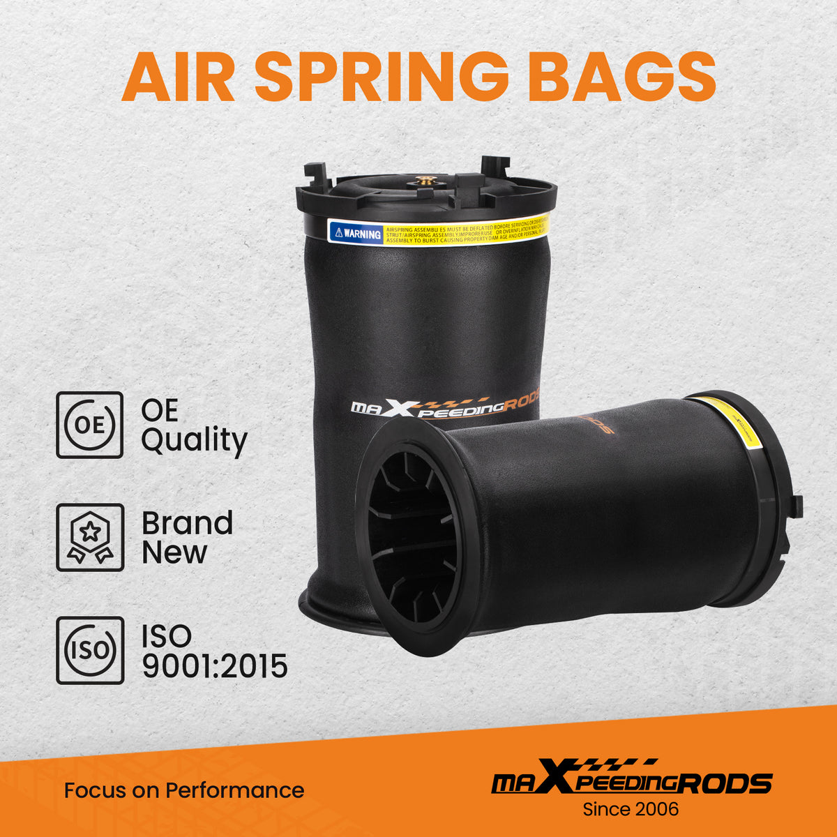 2x Rear Left+Right  Air Suspension Springs Bag compatible For Hummer H2 2003-2009 6.0L 6.2L