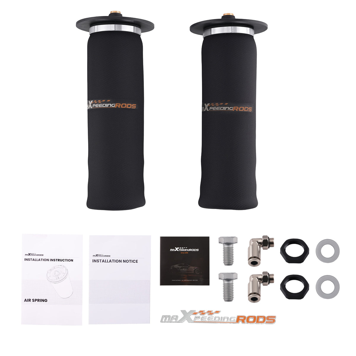 2X Rear Air Suspension Spring Sleeve Shock Bags LR compatible For Chevrolet Dodge Ford GMC