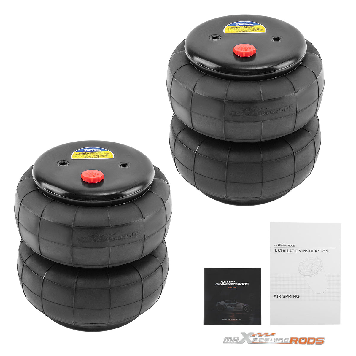 2x Universal Air Spring D2600 Bag 2600lbs compatible For GMC Silverado Compatible For Sierra 1500 SUV