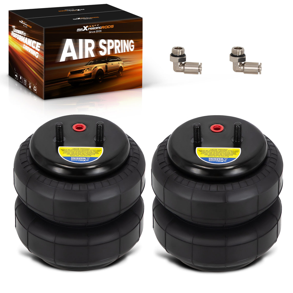 2x Universal 2500lbs Air Spring Bags compatible For Ford F-150/F-250/F-350 W21-760-6781