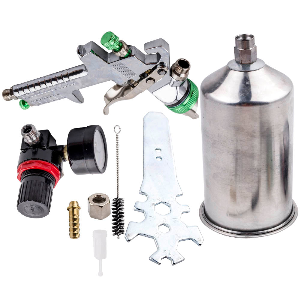 2.5mm Tip HVLP Paint Air Spray Gun Kit Gravity Feed Car Primer Gauge Protable