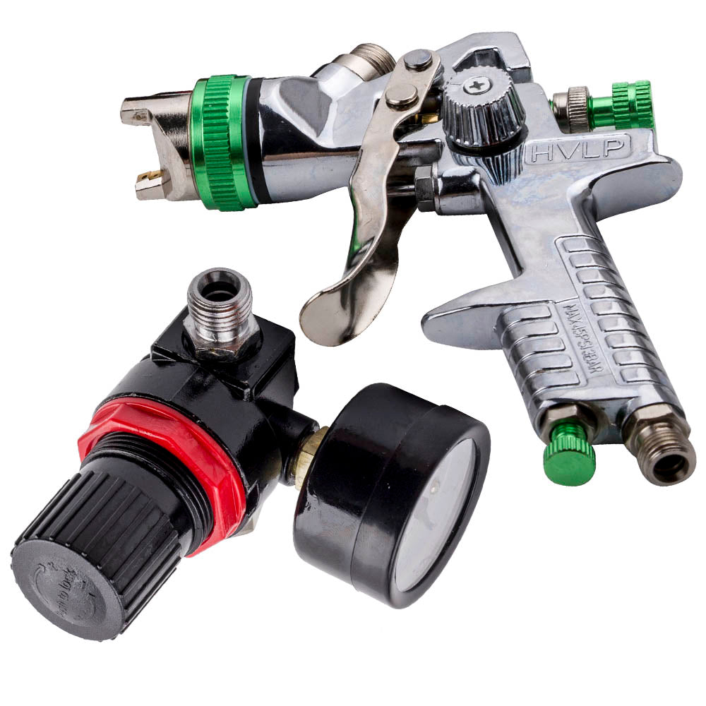 2.5mm Tip HVLP Paint Air Spray Gun Kit Gravity Feed Car Primer Gauge Protable