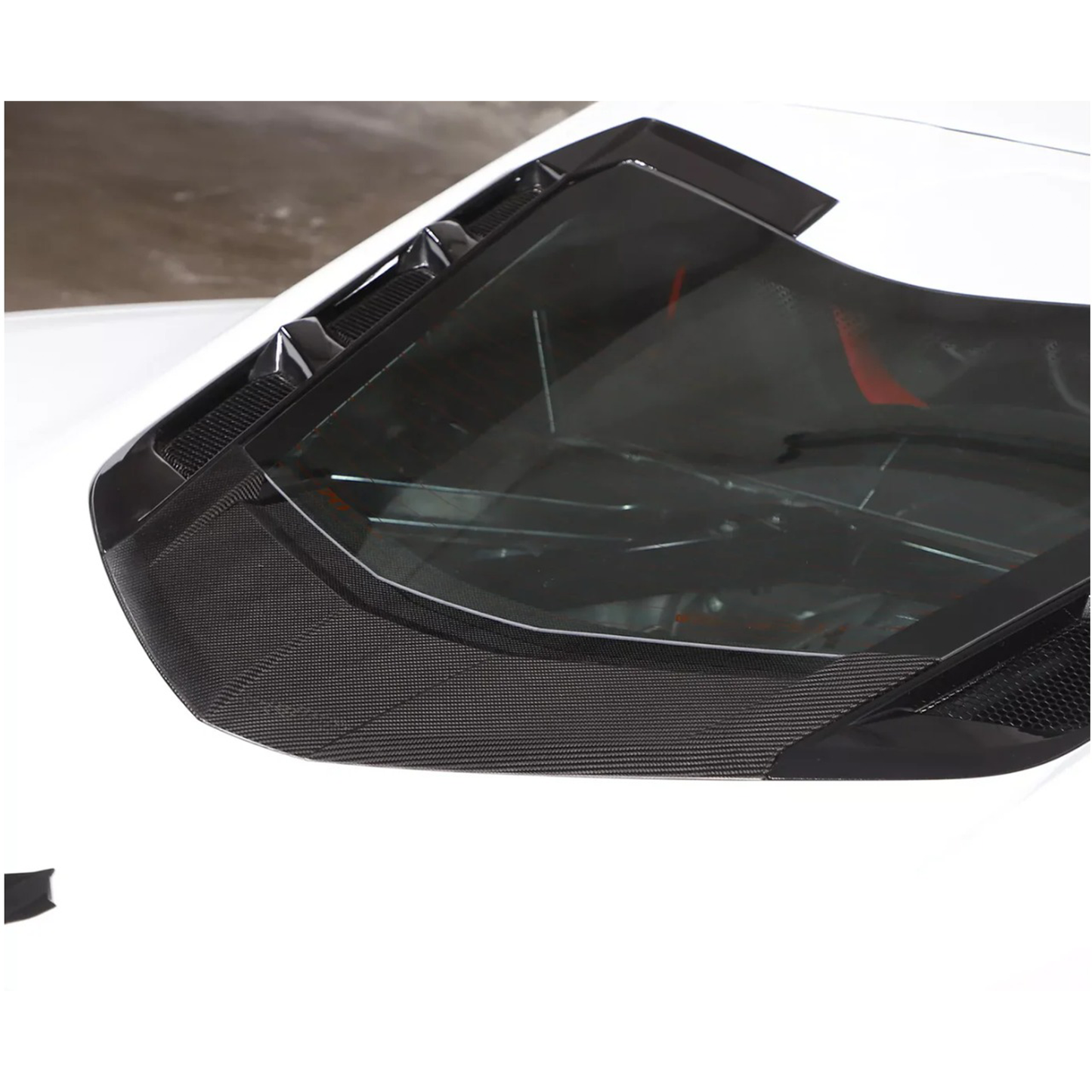 Carbon Fiber Rear Window Trim Cover Set for Chevrolet Corvette C8 Coupe