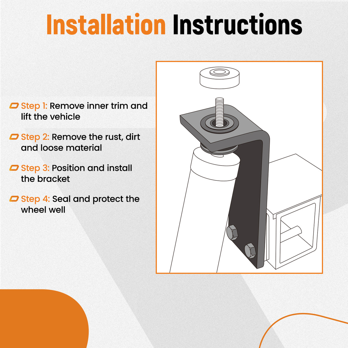 Rear Right Shock Mount Rust Repair Kit compatible For Ford Escape / Compatible For Mazda Tribute