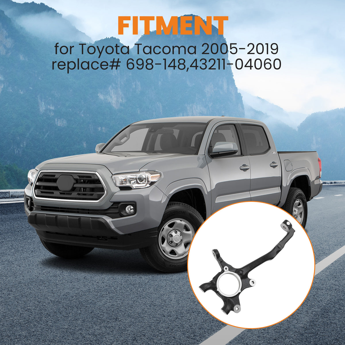 Front Right Steering Knuckle compatible For Toyota Tacoma 2005-2019 For 698-148 4321104060