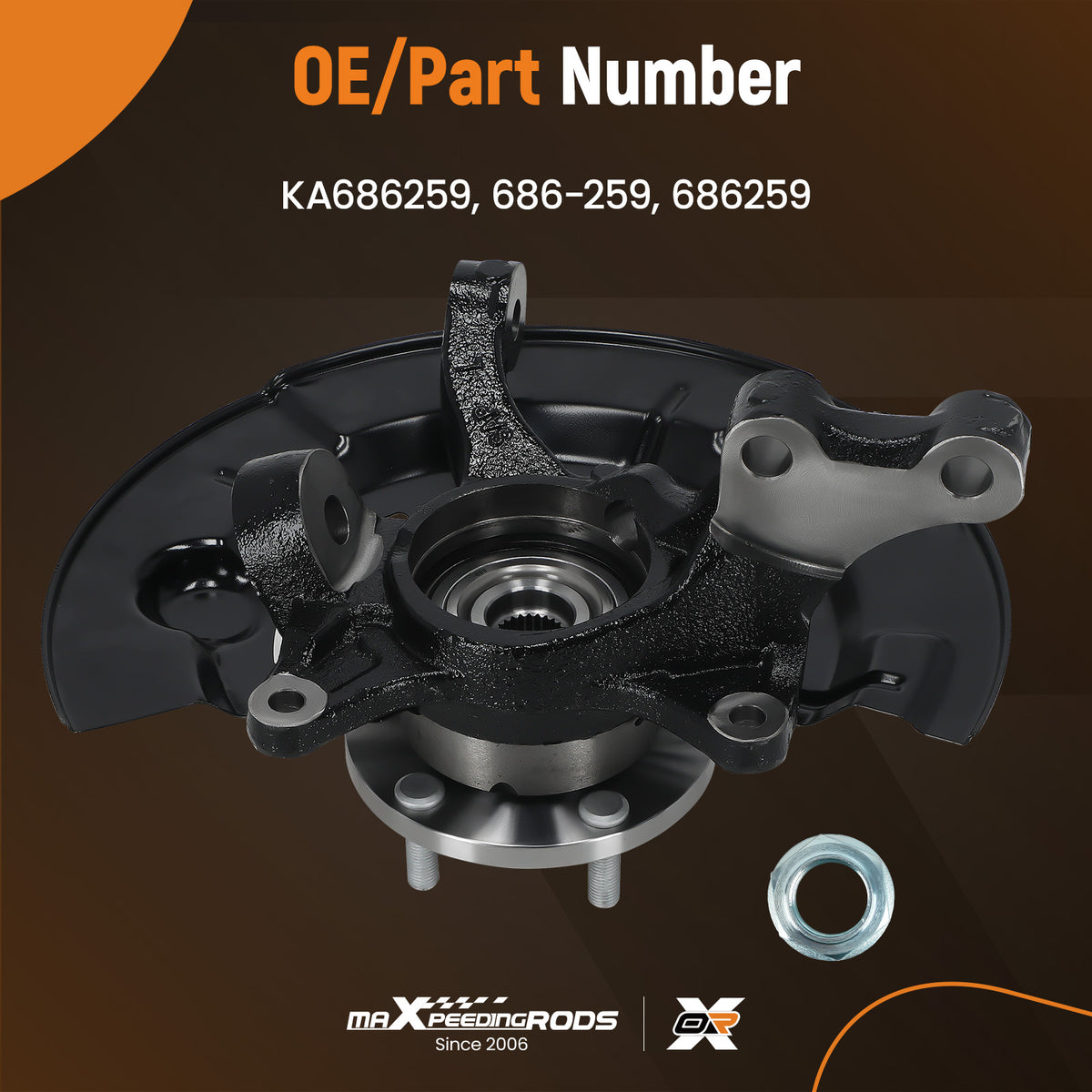 Front Left Knuckle Wheel Hub Bearing compatible For Toyota Camry 2007-2009 2.4L 686259