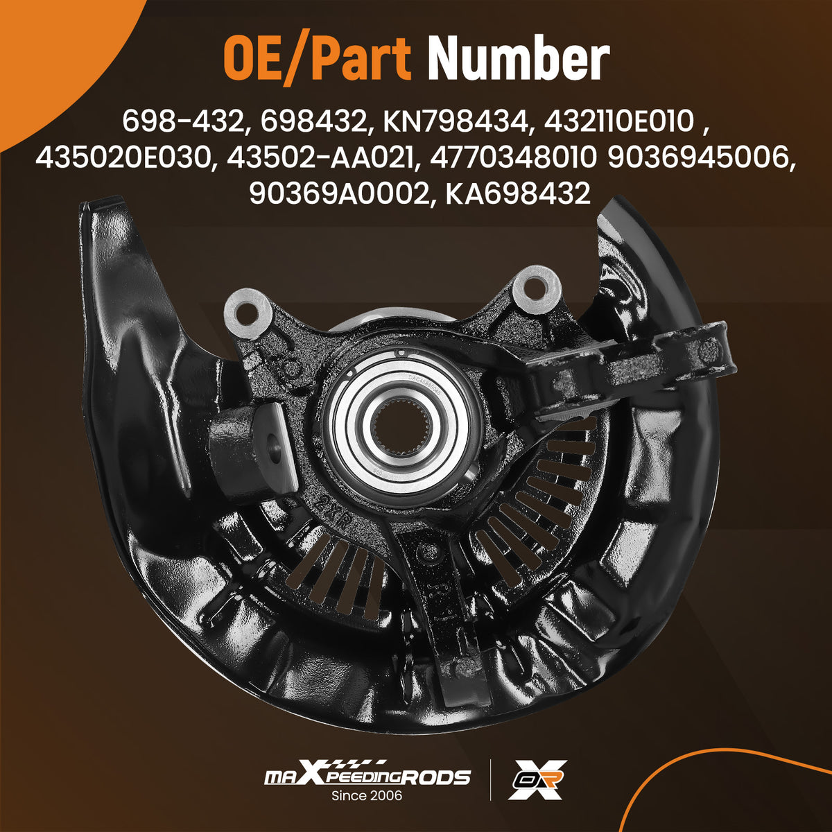 Front Right Knuckle Wheel Hub Bearing compatible For Toyota Highlander 2014-2017 698-432