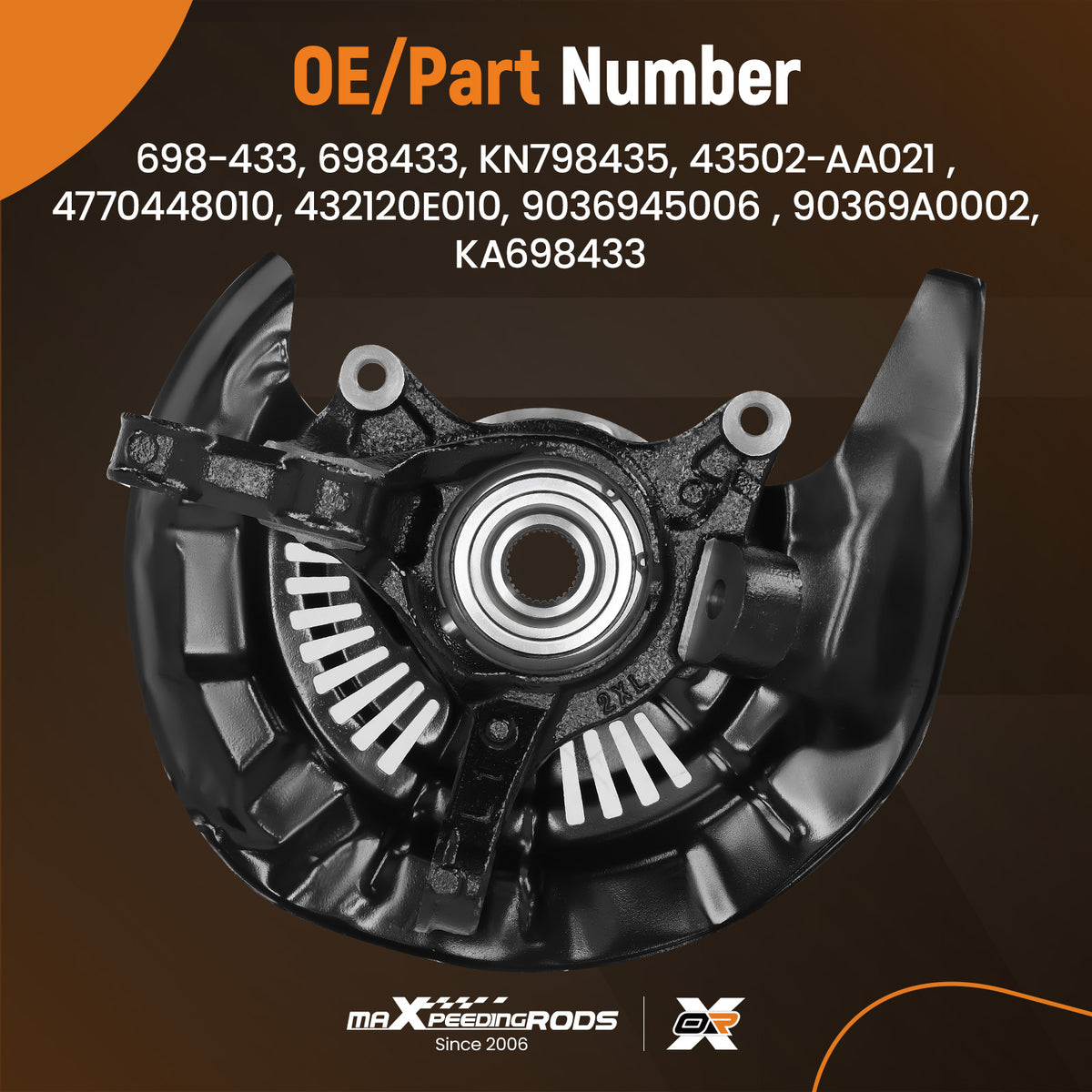 Front Left Knuckle Wheel Hub Bearing compatible For Toyota Highlander 2014-2017 698-433