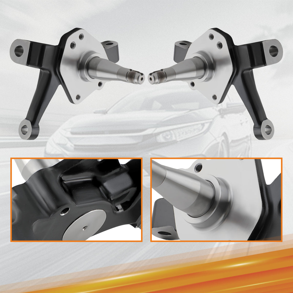 Front 2 Drop Spindles Pair compatible For Ford Mustang II Pinto 1974-1978