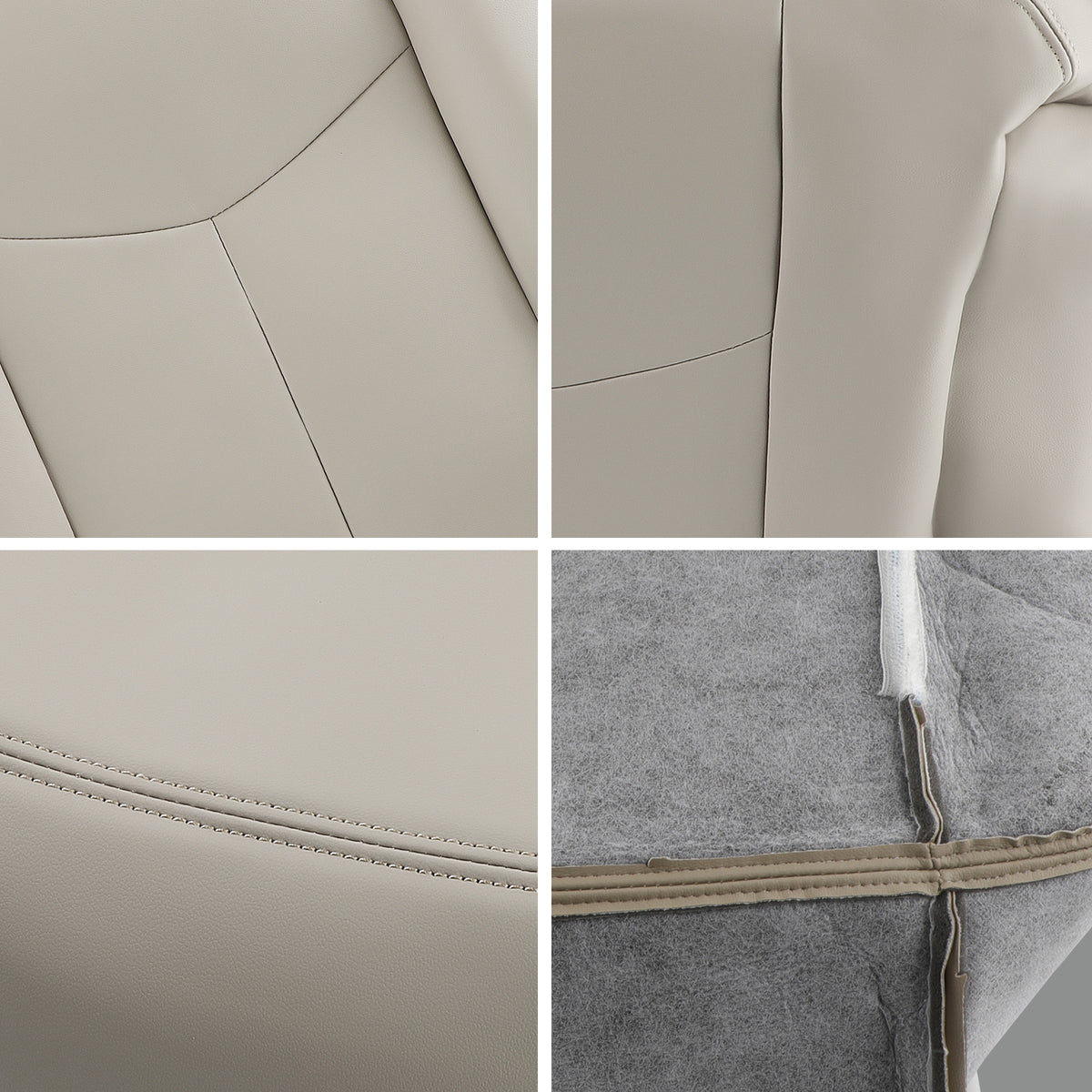 Front Leather compatible For Seat Cover Light Tan compatible For Chevy Tahoe GMC Yukon 2003-05-2006
