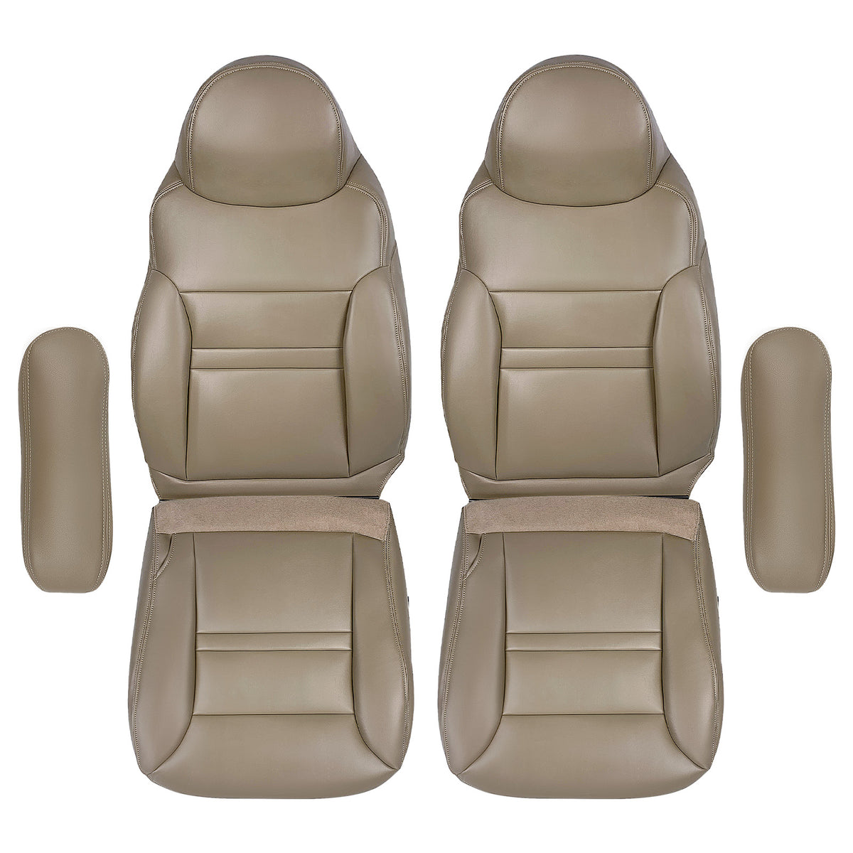 Front BottomBack Leather compatible For Seat Cover Tan compatible For Ford Excursion Limited 2000 2001