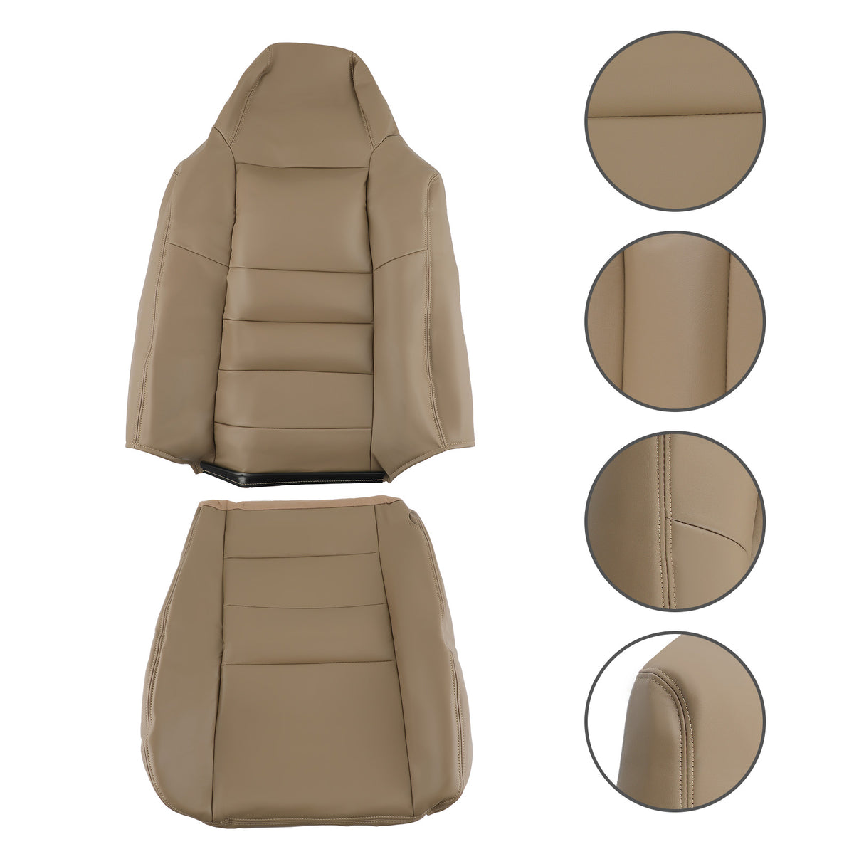 DriverPassenger compatible For Seat Cover Tan compatible For Ford F250 F350 compatible For Super Duty Lariat 2002-2007